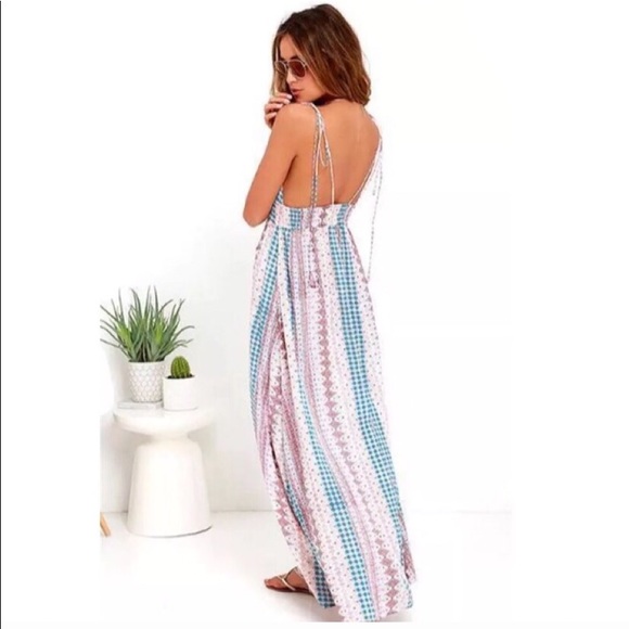 Adjustable Spaghetti Strap Triangle Top Maxi Dress - Picture 2 of 8